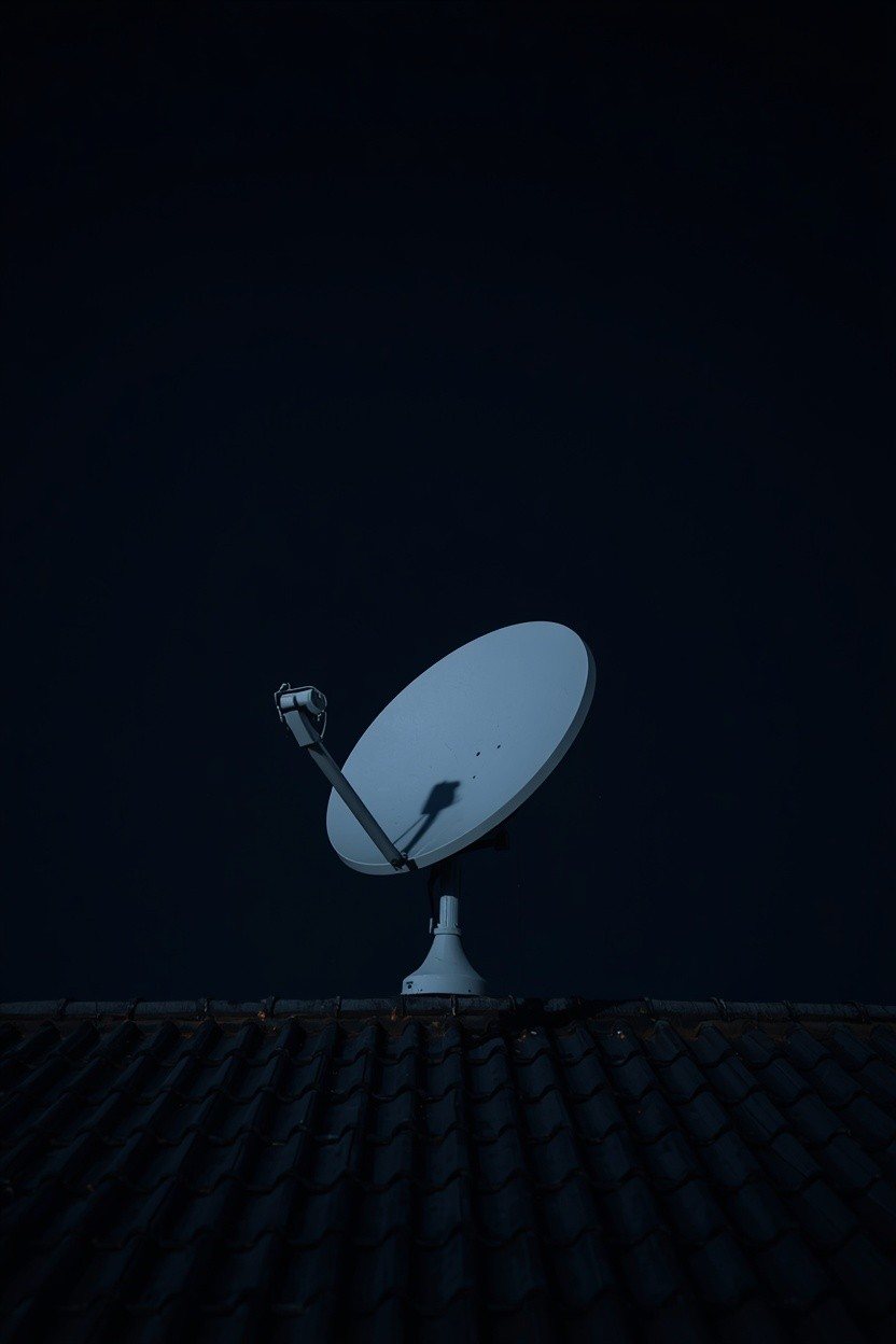 Ilustração de abertura do capítulo 7: A antena que aponta para um ponto parado no céu